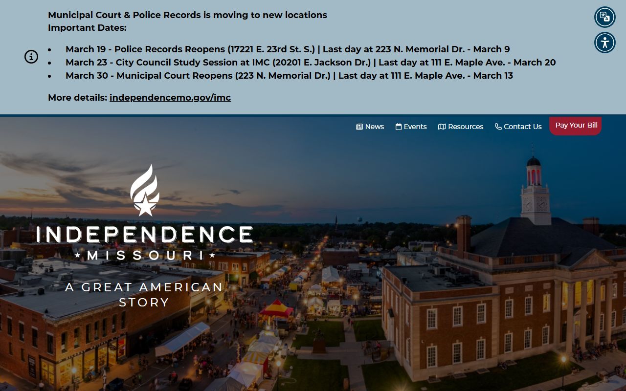 Independence municipal resources for Independence family court records