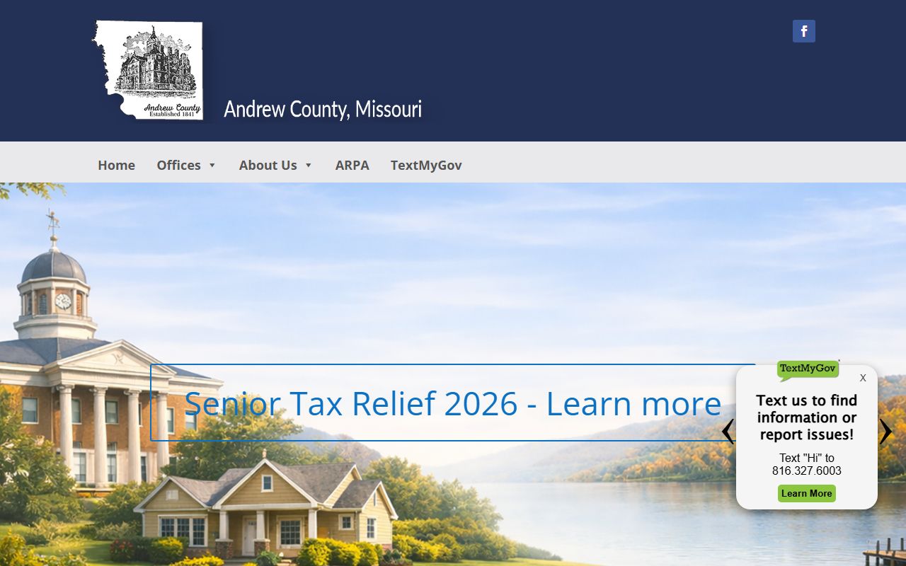 Andrew County government website with family court records information