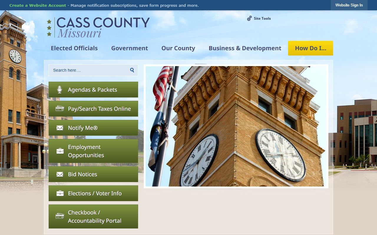 Cass County website for family court records in Harrisonville