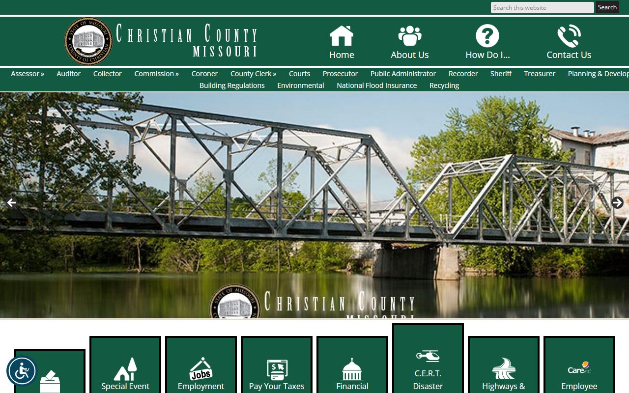 Christian County government website for family court records in Ozark
