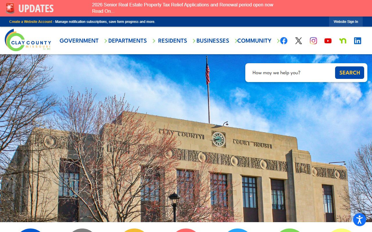 Clay County government website for family court records in Liberty