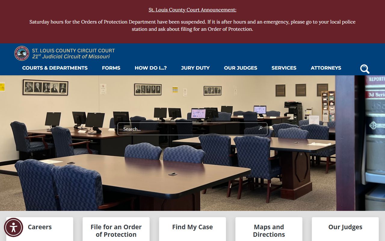 St. Louis County Courts website with family court records and filing information